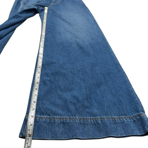 Weekend Max Mara Vega High Waist Wide Leg Jean Medium Wash 6 Flare Western Boho - Picture 10 of 11